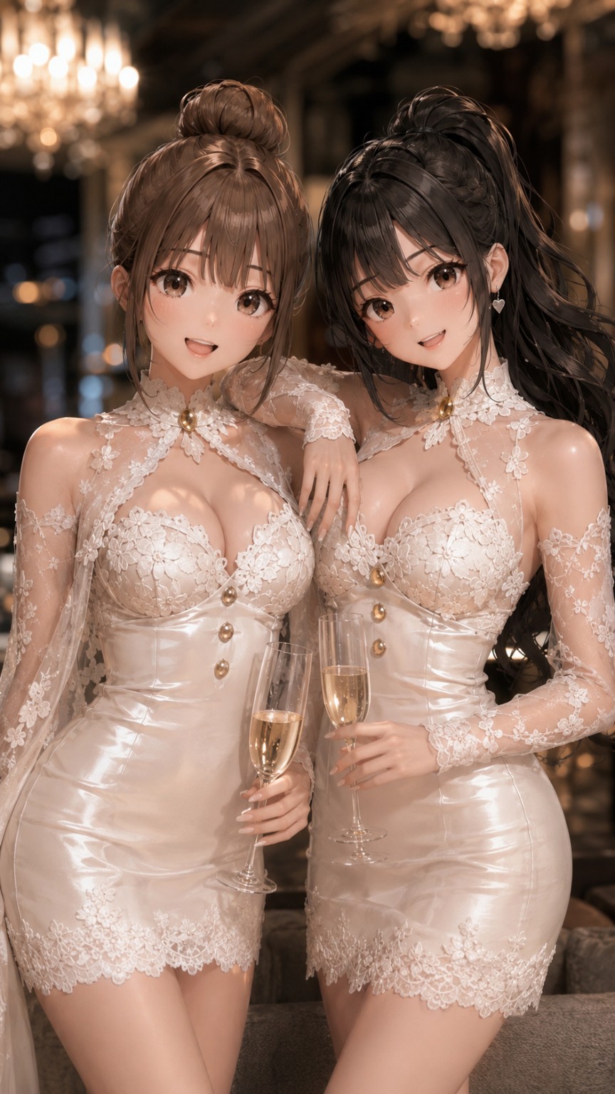 白いドレス姿の二人